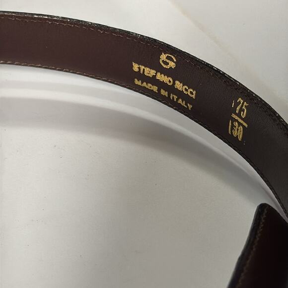 NWT Vintage Stefano Ricci Brown Colored Gold Colored Buckle Belt - Picture 3 of 6